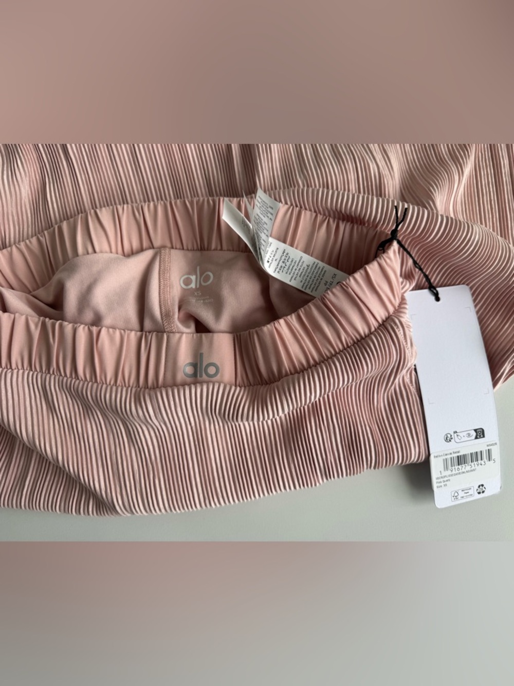 NWT Alo Micro Plisse Game On Long Skirt, Pink Quartz, XS - Picture 11 of 13